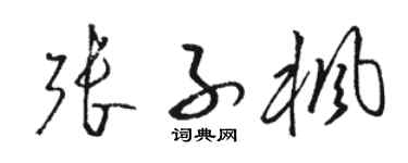 駱恆光張子楓草書個性簽名怎么寫