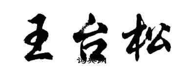 胡問遂王台松行書個性簽名怎么寫