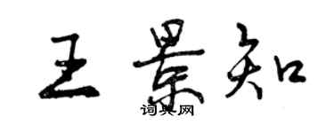 曾慶福王景知行書個性簽名怎么寫