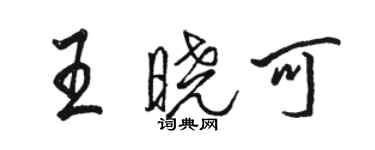 駱恆光王曉可行書個性簽名怎么寫