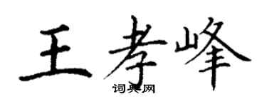 丁謙王孝峰楷書個性簽名怎么寫