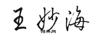 駱恆光王妙海行書個性簽名怎么寫