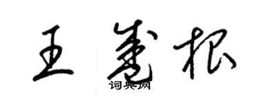 梁錦英王盛根草書個性簽名怎么寫