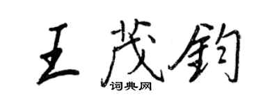 王正良王茂鈞行書個性簽名怎么寫