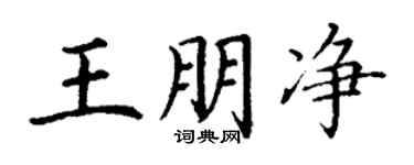丁謙王朋淨楷書個性簽名怎么寫