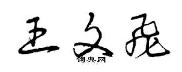 曾慶福王文飛草書個性簽名怎么寫