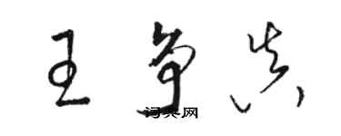 駱恆光王爭真草書個性簽名怎么寫