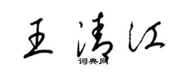 梁錦英王清江草書個性簽名怎么寫