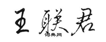 駱恆光王聯君行書個性簽名怎么寫