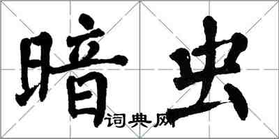 翁闓運暗蟲楷書怎么寫