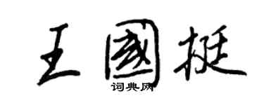 王正良王國挺行書個性簽名怎么寫