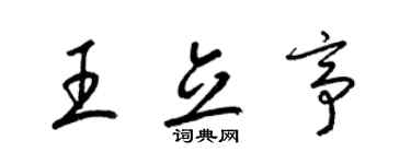 梁錦英王立亭草書個性簽名怎么寫