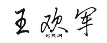 駱恆光王歡軍行書個性簽名怎么寫