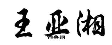 胡問遂王亞湘行書個性簽名怎么寫