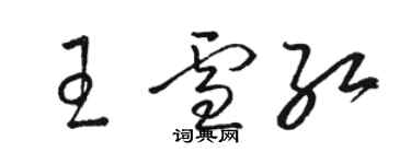 駱恆光王雪紅草書個性簽名怎么寫