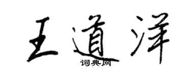 王正良王道洋行書個性簽名怎么寫