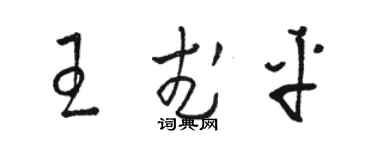 駱恆光王武平草書個性簽名怎么寫