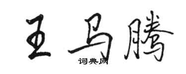 駱恆光王馬騰行書個性簽名怎么寫