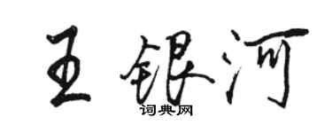 駱恆光王銀河行書個性簽名怎么寫
