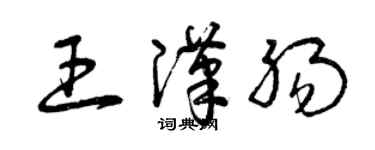 曾慶福王漢腸草書個性簽名怎么寫