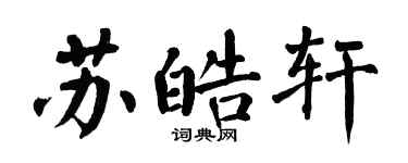 翁闓運蘇皓軒楷書個性簽名怎么寫