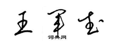 梁錦英王軍武草書個性簽名怎么寫