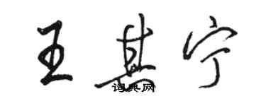 駱恆光王其寧行書個性簽名怎么寫