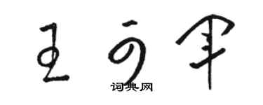 駱恆光王可軍草書個性簽名怎么寫