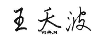 駱恆光王夭波行書個性簽名怎么寫
