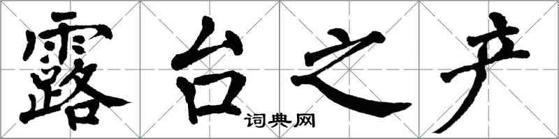 翁闓運露台之產楷書怎么寫