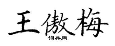丁謙王傲梅楷書個性簽名怎么寫