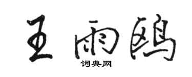 駱恆光王雨鷗行書個性簽名怎么寫
