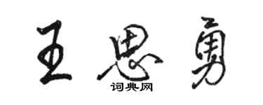 駱恆光王思勇行書個性簽名怎么寫