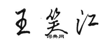 駱恆光王笑江行書個性簽名怎么寫