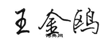 駱恆光王金鷗行書個性簽名怎么寫