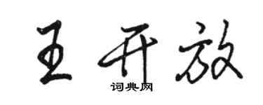駱恆光王開放行書個性簽名怎么寫