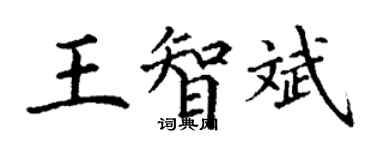丁謙王智斌楷書個性簽名怎么寫
