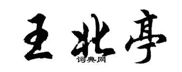 胡問遂王北亭行書個性簽名怎么寫