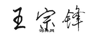 駱恆光王宗鋒行書個性簽名怎么寫