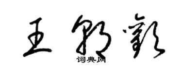 梁錦英王朝歡草書個性簽名怎么寫