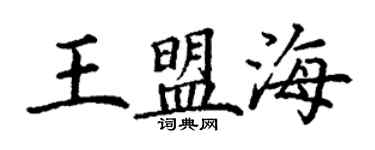 丁謙王盟海楷書個性簽名怎么寫