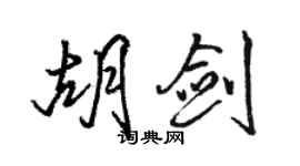 駱恆光胡劍行書個性簽名怎么寫