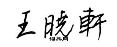 王正良王曉軒行書個性簽名怎么寫