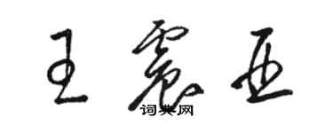 駱恆光王震亞草書個性簽名怎么寫