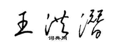 梁錦英王洪潛草書個性簽名怎么寫