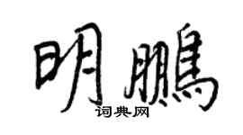 王正良明鵬行書個性簽名怎么寫