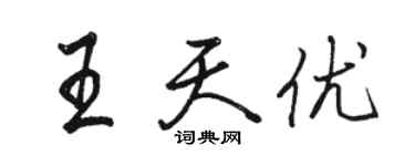 駱恆光王天優行書個性簽名怎么寫
