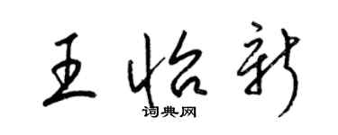 梁錦英王怡新草書個性簽名怎么寫