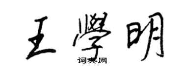 王正良王學明行書個性簽名怎么寫