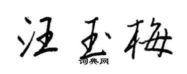 王正良汪玉梅行書個性簽名怎么寫